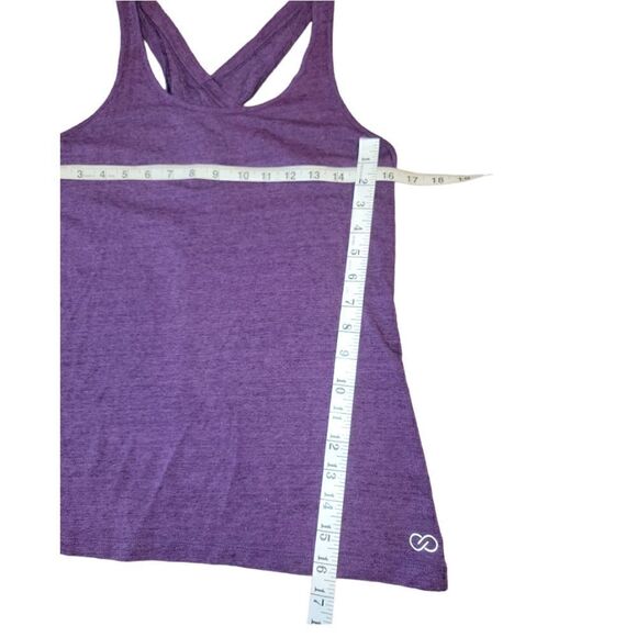 Calia Heathered Purple Key Hole Loose Fit CrissCross Cut Out Athletic tank top S - Picture 8 of 12